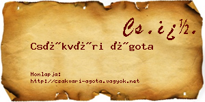 Csákvári Ágota névjegykártya