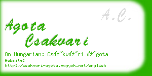 agota csakvari business card